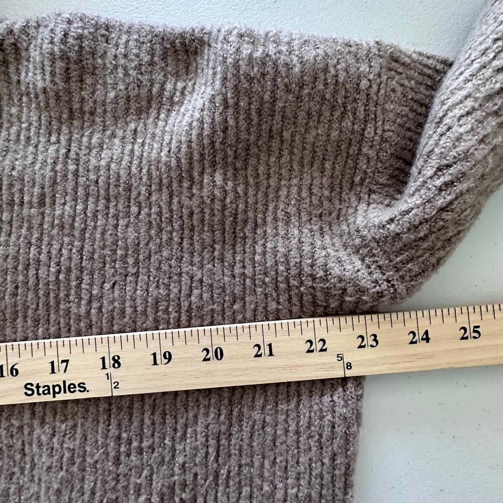 French Connection Sweater women's size Medium turtleneck Wool Stretch Brown - Picture 4 of 9